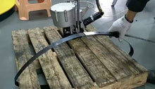 Load and play video in Gallery viewer, PSS-3219 Pneumatic steel strapping machine for 32 and 19 mm (@talk:Whatsapp+86 18621323471)