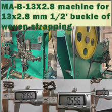 Carregar e reproduzir vídeo no visualizador da galeria, Strapping buckle 13 x 2.8 mm making machine