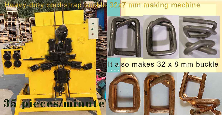 Heavy duty cord strap buckle 32x7 mm and 32x8 mm making machine