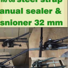 Load and play video in Gallery viewer, Steel strappinng tool tensioner plus sealer manual for 32 mm straps(for wholesale)
