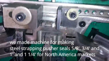 Load and play video in Gallery viewer, machine for making steel strapping pusher seals 19 mm.mp4
