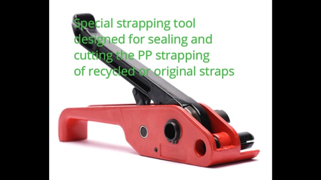 PP Strapping tool with tensioner and sealer for recycled PP straps
